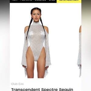 Club Exx Spectre Sequin Bodysuit Size SMALL BNWT